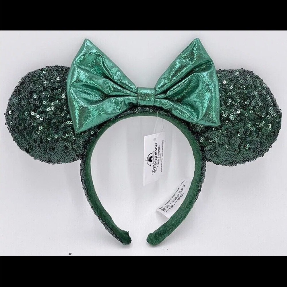 Disney Green Sequin Minnie Mouse Ears Headband